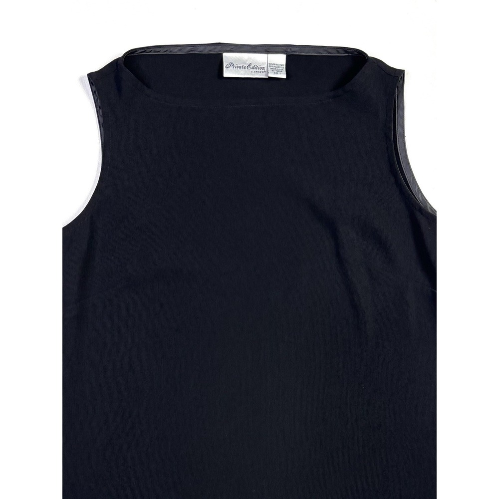 Private Edition by Chico's Dress Size 1 Black Sleeveless Shift Made In USA - Picture 6 of 7